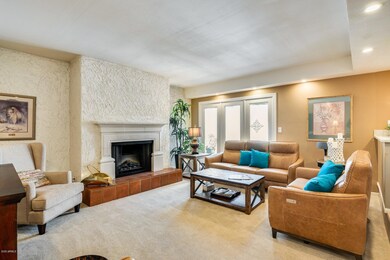 living room with fireplace