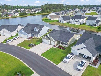 Aerial perspective of suburban area with a nearby 