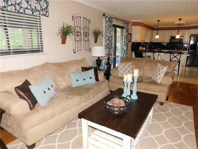The family room and extra large kitchen have a gre