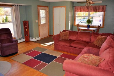 Living room with gorgeous wood...