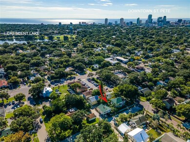 Aerial view with Crescent Lake and downtown St Pet