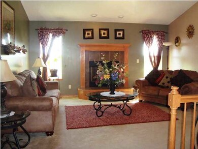 Cozy Living room with wood burning fireplace and g