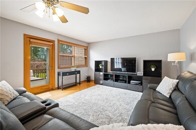 The living room is spacious enough for plenty of f