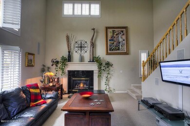Living room to fireplace