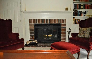 Wood burning fireplace.