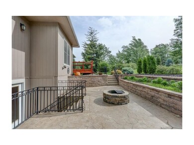 Beautiful stamped concrete patio with fire pit, re