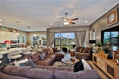 Open floor plan with views of the pond & conservat