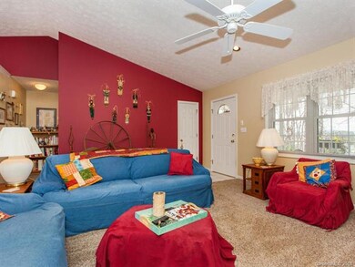 Cozy living room with ceiling fan