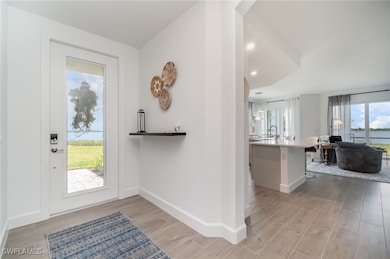 Foyer entrance featuring light wood-style flooring