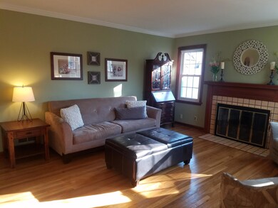 Living room with fireplace