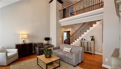 Great entertaining space in living room with vault
