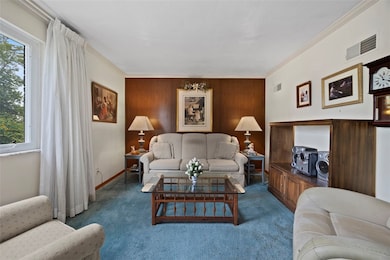 Lovely wood accent wall ahead of it's time!