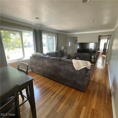 Living room with wood finished floors