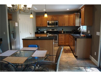 The kitchen is lovely. Granite counter tops. Stain