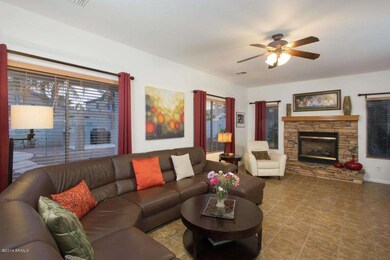 Family Room W/Stacked Stone Fireplace