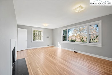 Living room with orignial hardwoods