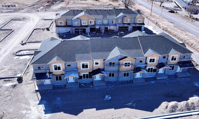 Birds eye view of property with a residential view