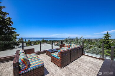 View of Olympic Mounts from rooftop deck.
