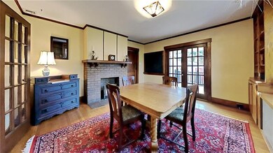 Decorative fireplace in Dining Room