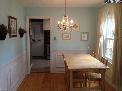 The dining room is to the right of the front door.