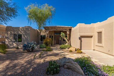 Travertine walkway to entrance