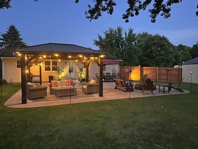 back yard patio night