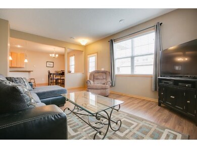 Bright Family Room with Large windows.