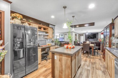 Open floor plan Kitchen dining and living area