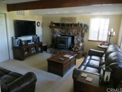 Living room with wood burning stove