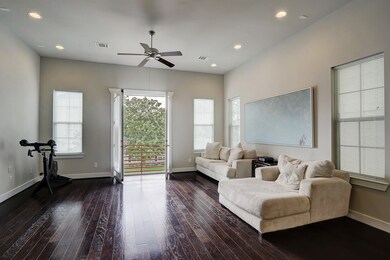 High ceilings, wood flooring