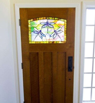 Front door stained glass from inside.