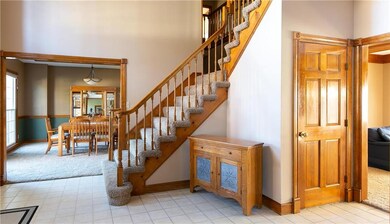 Wonderful Entryway showing one side of double stai