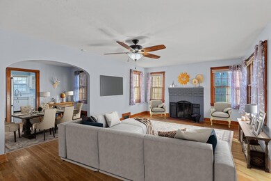 Living room and dining room