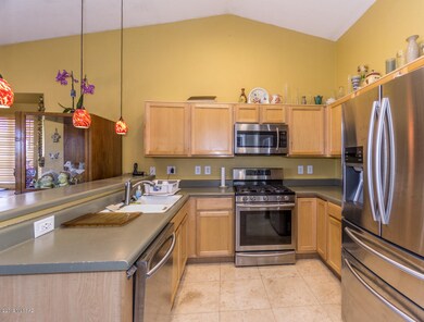 Kitchen towards oven