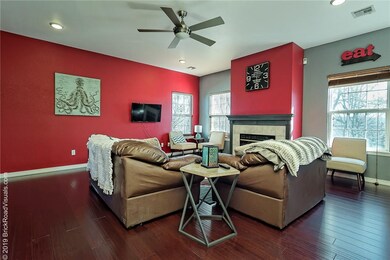 Living room with newer wood floors