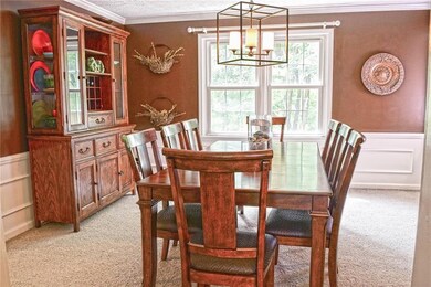 The dining room boasts plenty of charm and a great