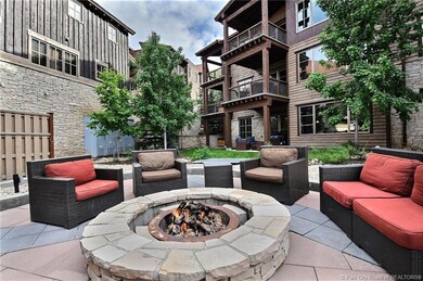 Common area fire pit--note the blue furn