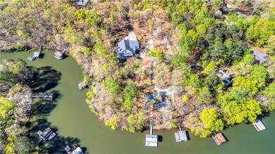 Aerial view with a water views of Lake Lanier.