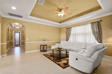 Formal Living Room withTray ceiling and lights