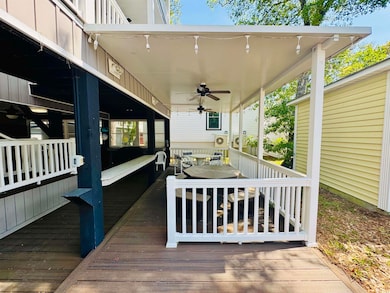 Covered Deck with ceiling fans