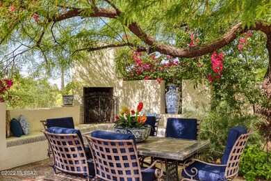 Front courtyard fireplace
