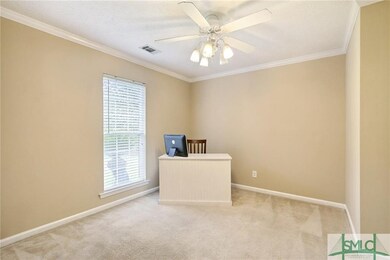 freshly painted office with closet