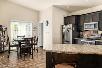 Open kitchen and dining area