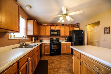 Oak cabinets in kitchen
