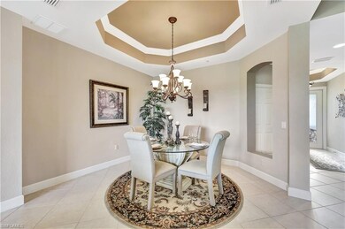 Tray ceilings open up the Dining room
