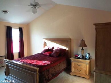 Master Bedroom - Vaulted ceiling with ceiling fan