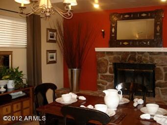Stone Fireplace and Vaulted Ceiling