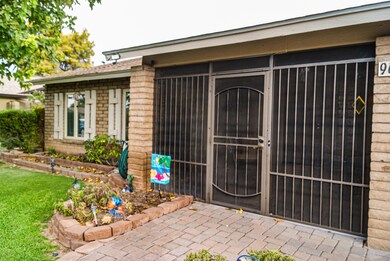 Screened private front courtyard