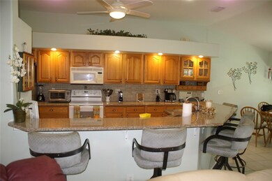 Kitchen with serving counter (breakfast bar). Dini
