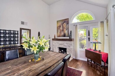 Dine by candle light and beautiful stone fireplace